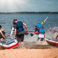 Team building paddle board challenge in Porquerolles